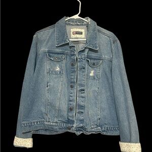 Duck Head Light Blue Denim Jacket with Floral Details